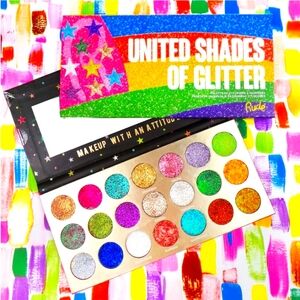 RUDE COSMETICS United States of Glitter-21 Pressed Glitter Eyeshadow Pallet-NEW